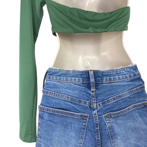 Camila Coelho | NEW Blake Asymmetrical Crop Top in Basil Green Size XS - Picture 7 of 9